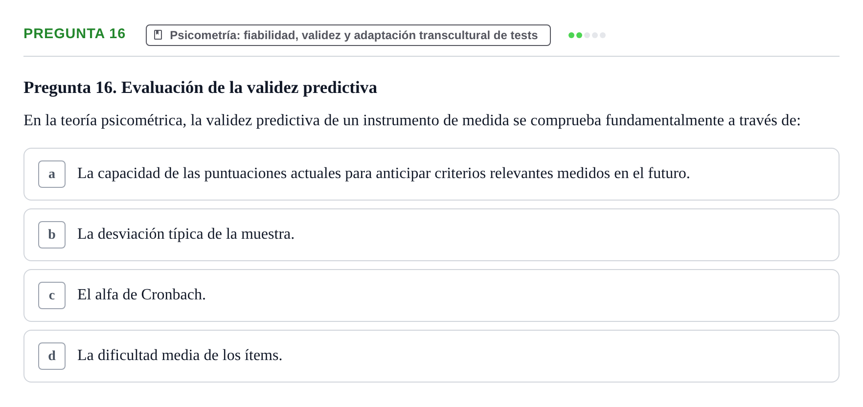Enunciado: Pregunta 16