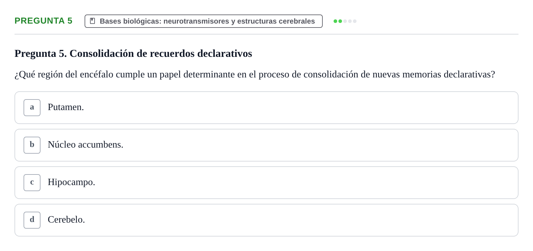 Enunciado: Pregunta 5