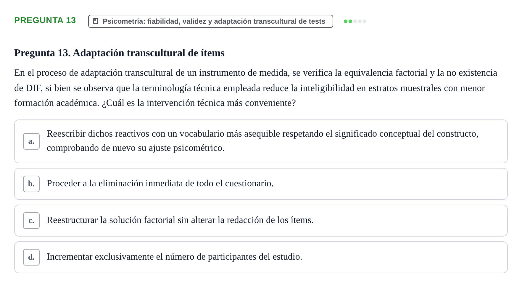 Enunciado: Pregunta 13