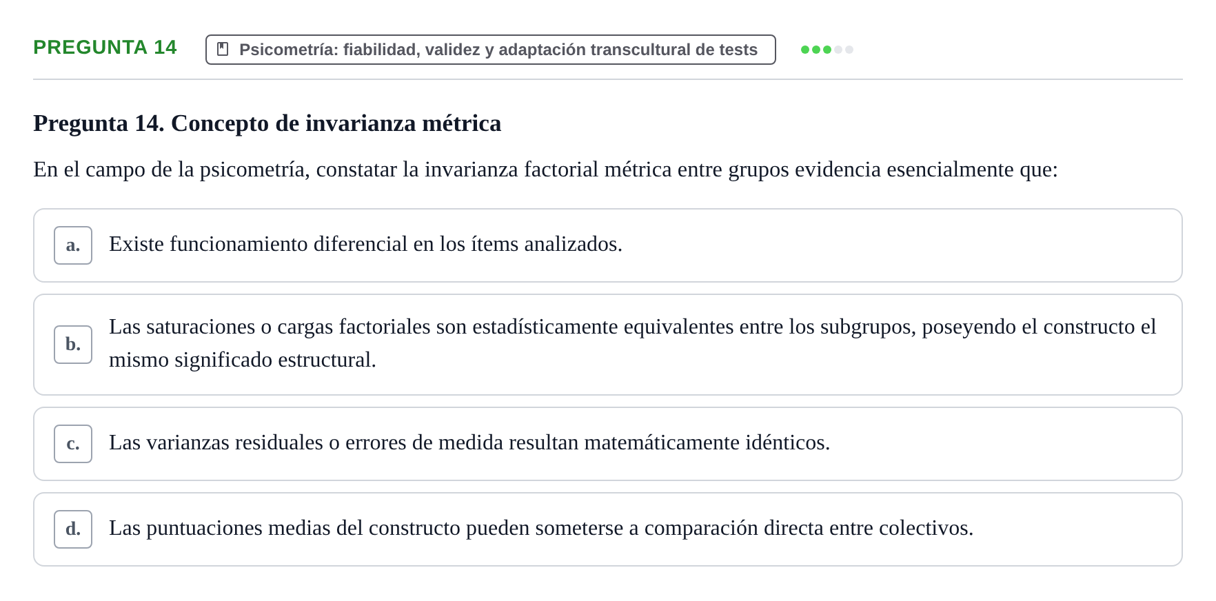 Enunciado: Pregunta 14