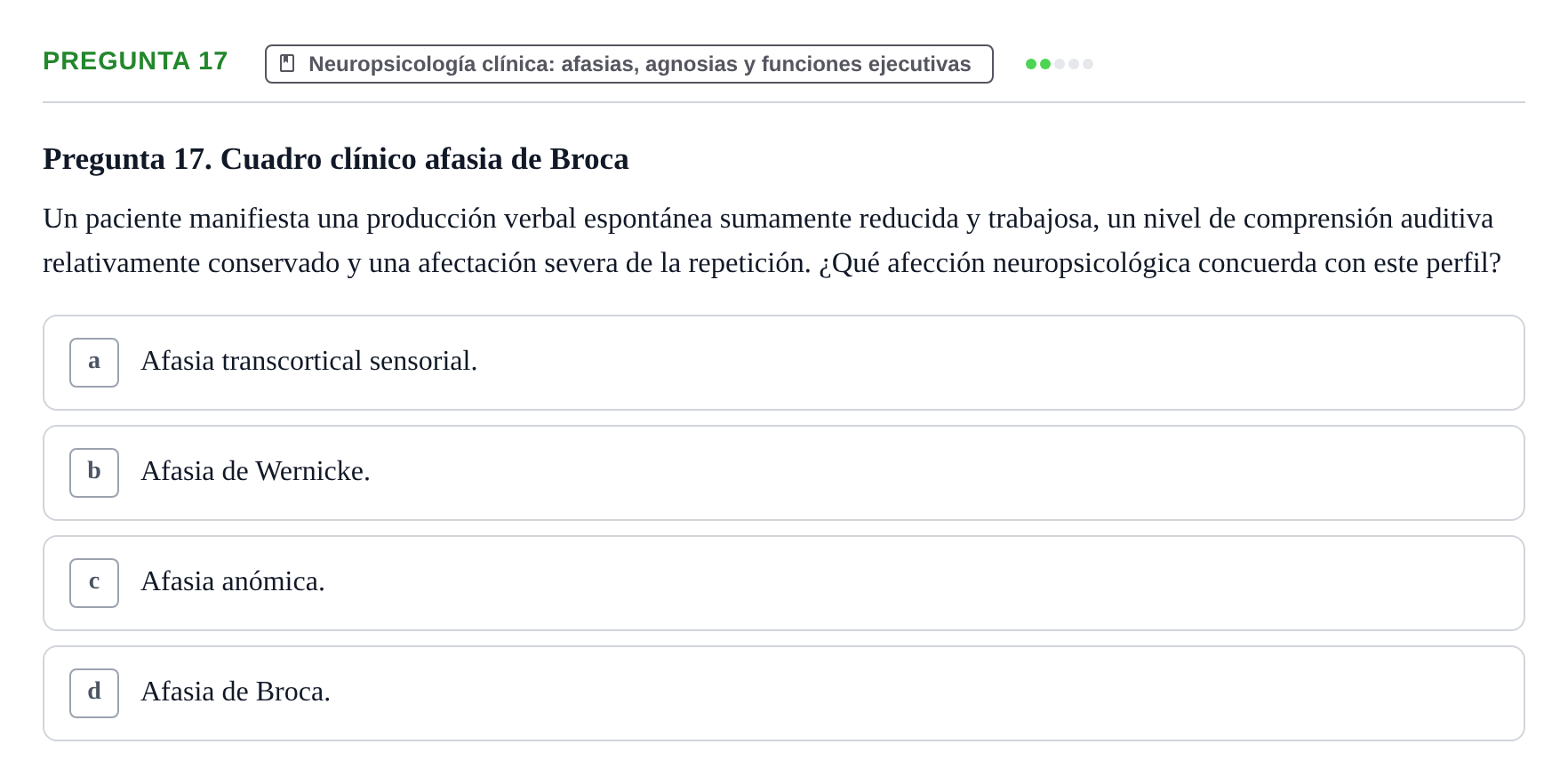 Enunciado: Pregunta 17