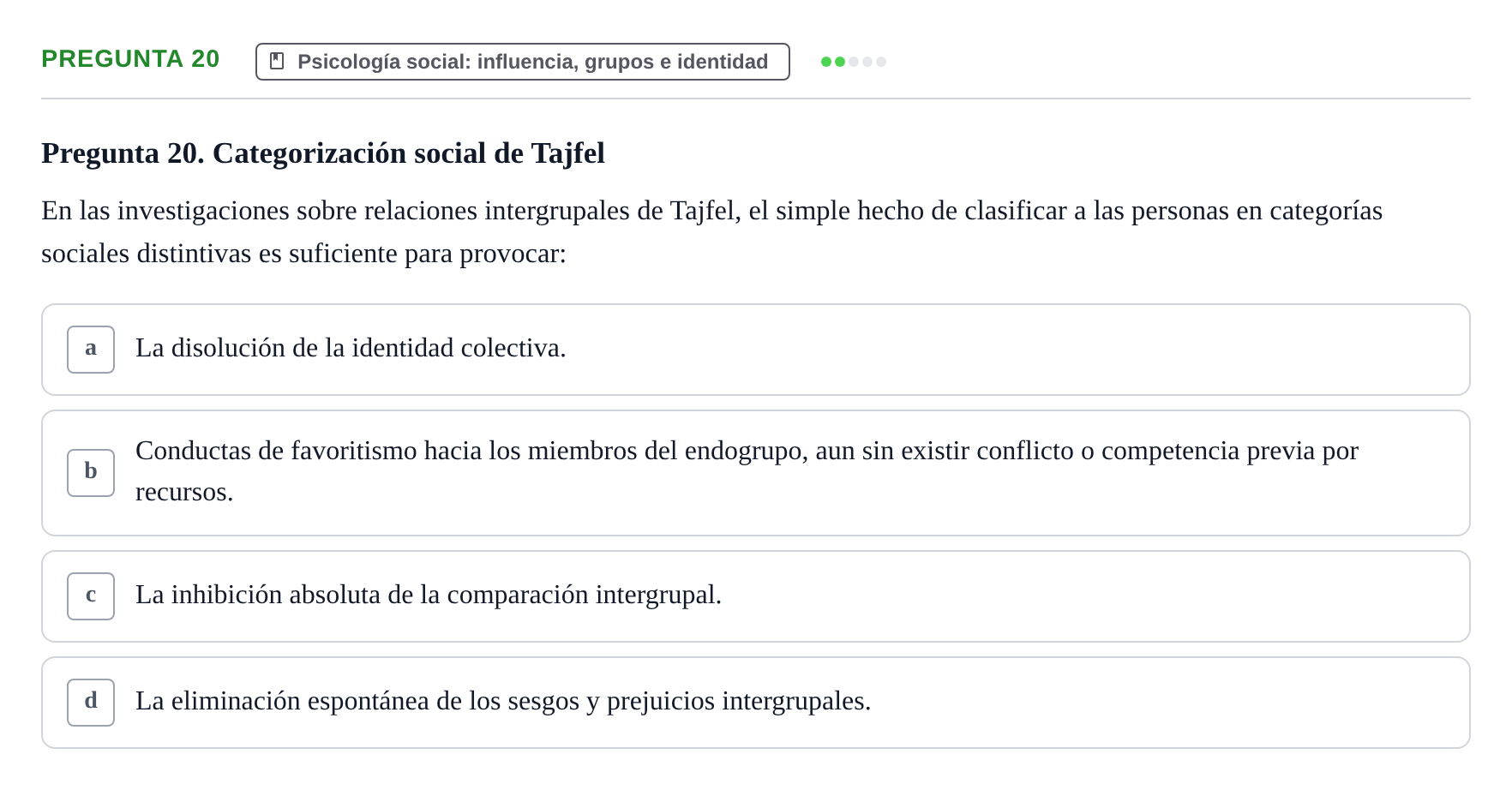 Enunciado: Pregunta 20