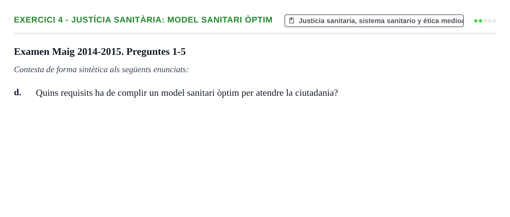 Enunciado: Ejercicio 4 - Justícia sanitària: model sanitari òptim · Bases de Comunicación y Ética URV 2011