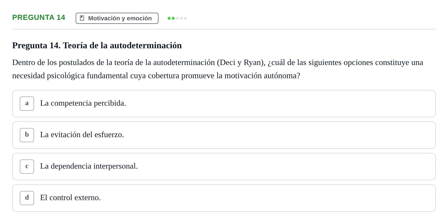 Enunciado: Pregunta 14