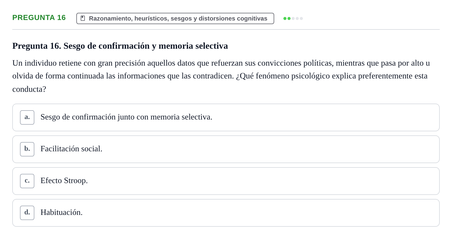 Enunciado: Pregunta 16