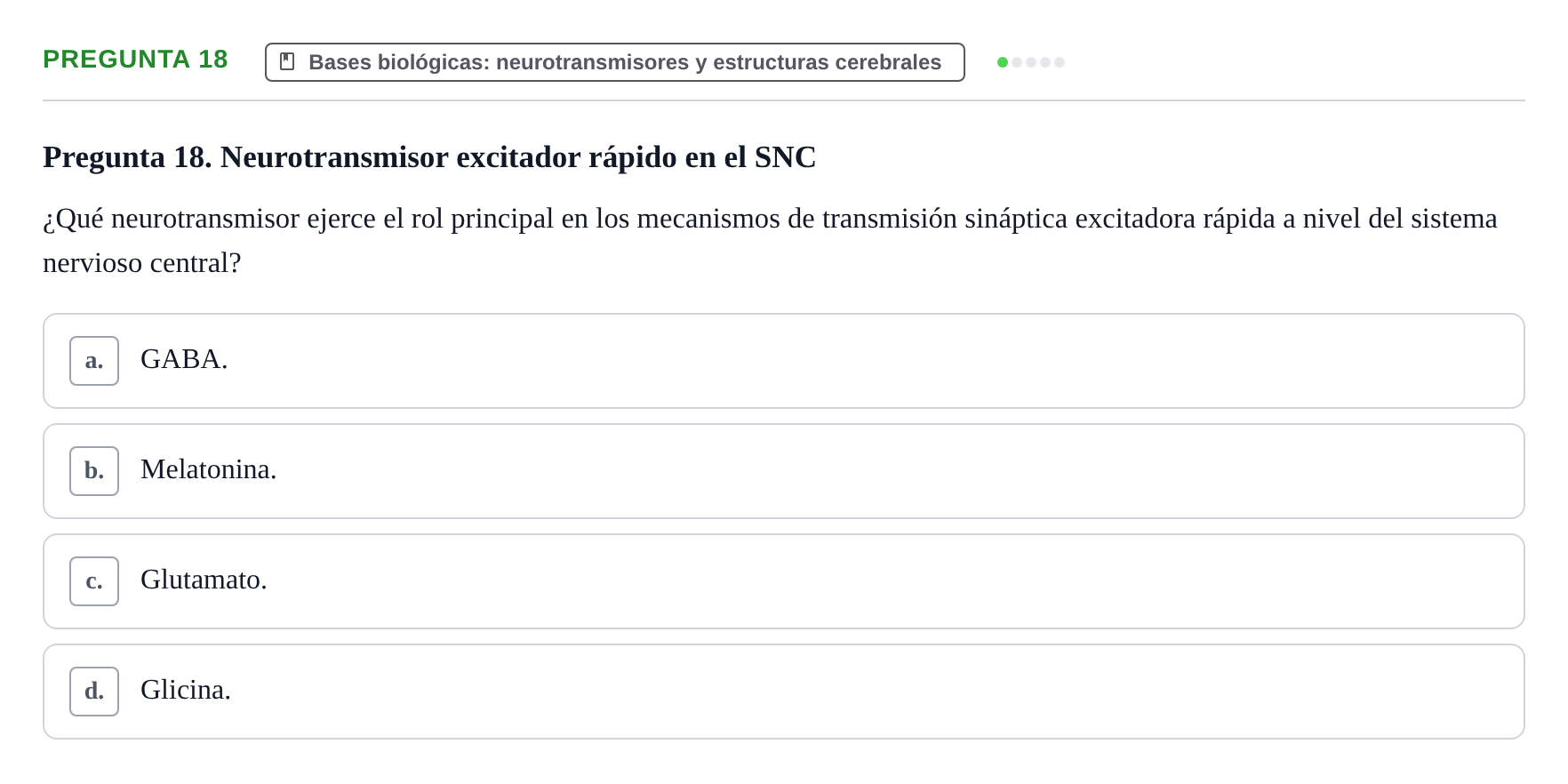 Enunciado: Pregunta 18