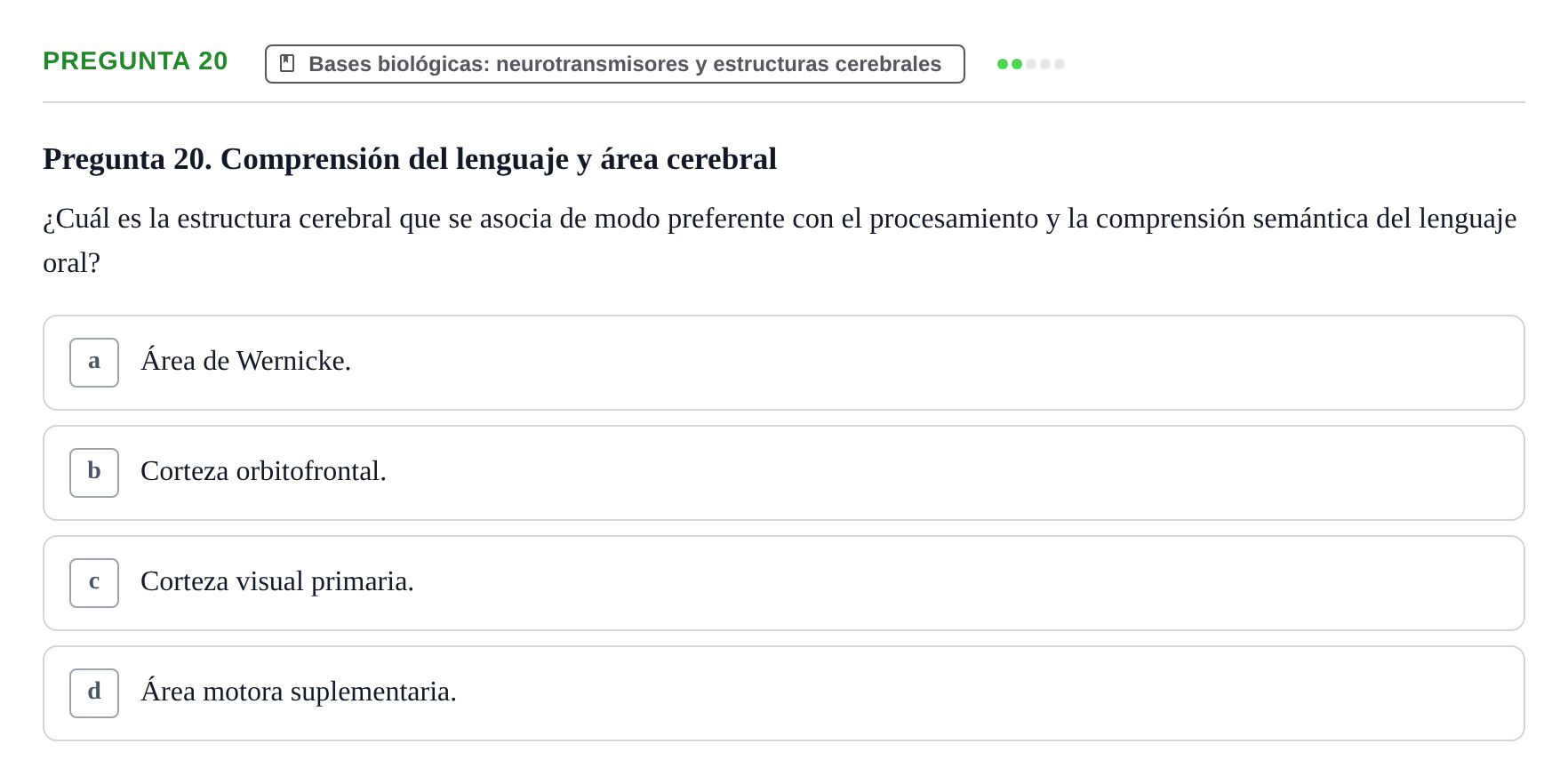 Enunciado: Pregunta 20