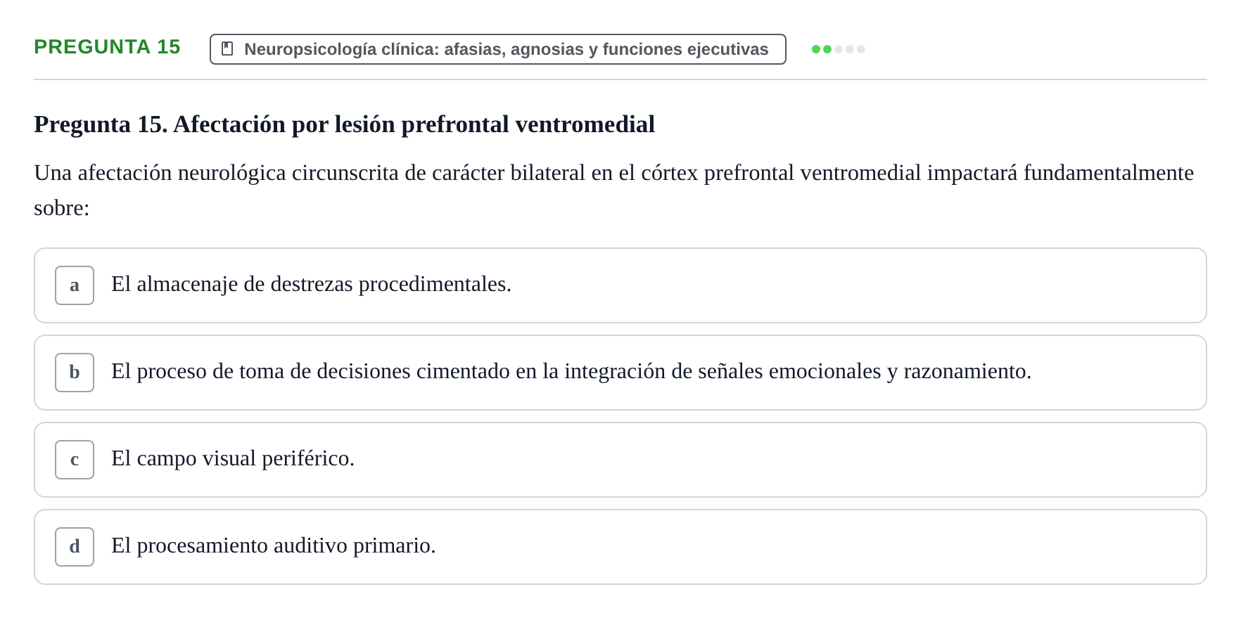 Enunciado: Pregunta 15