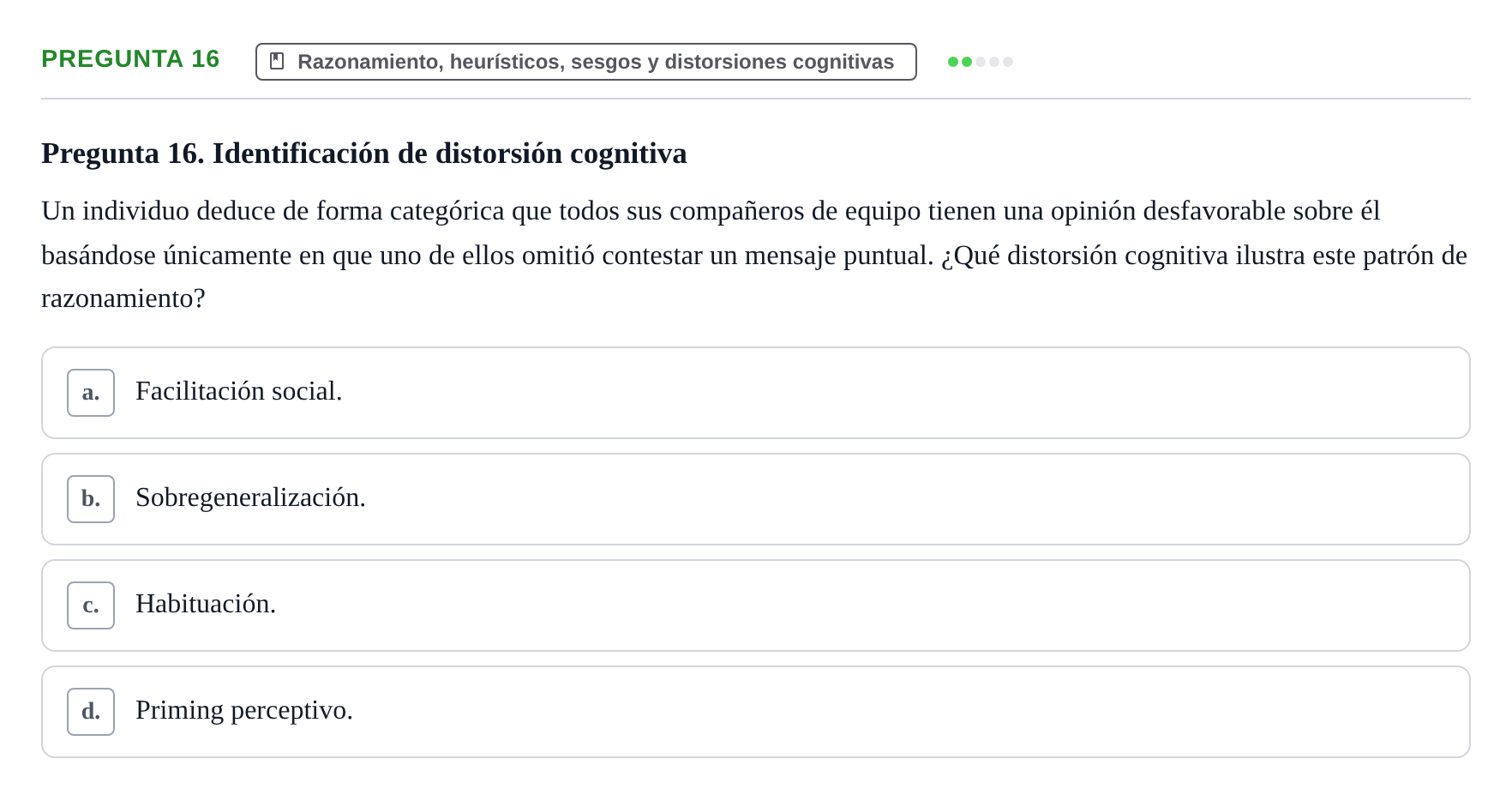 Enunciado: Pregunta 16
