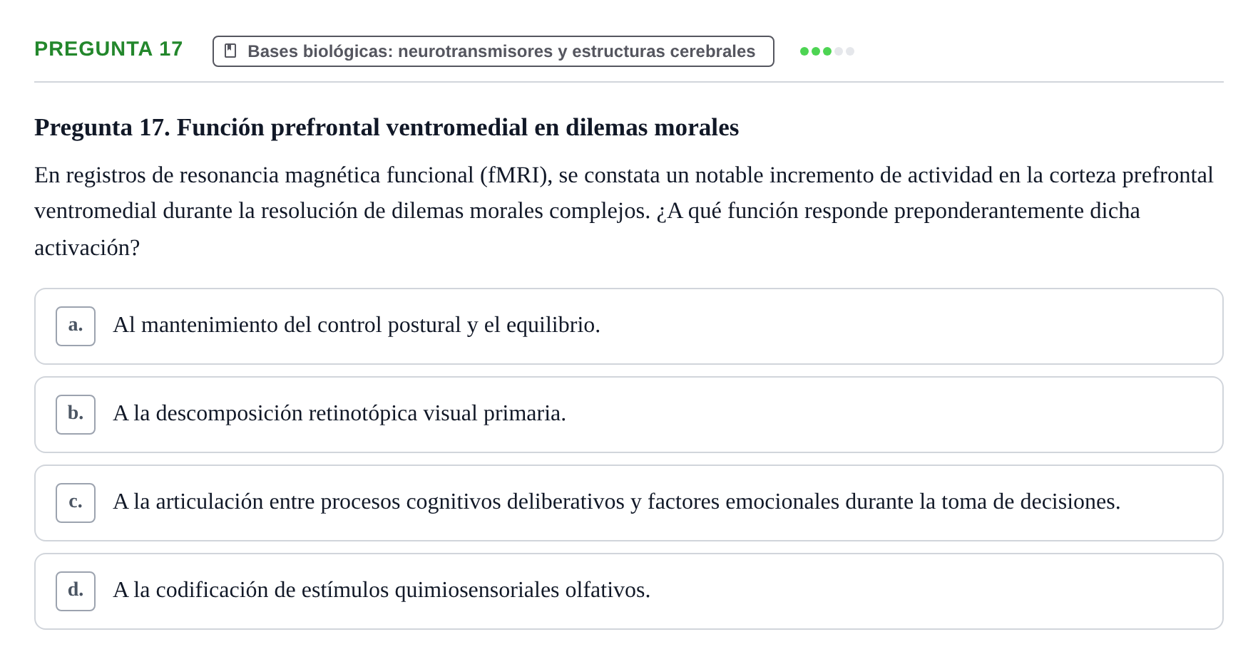 Enunciado: Pregunta 17
