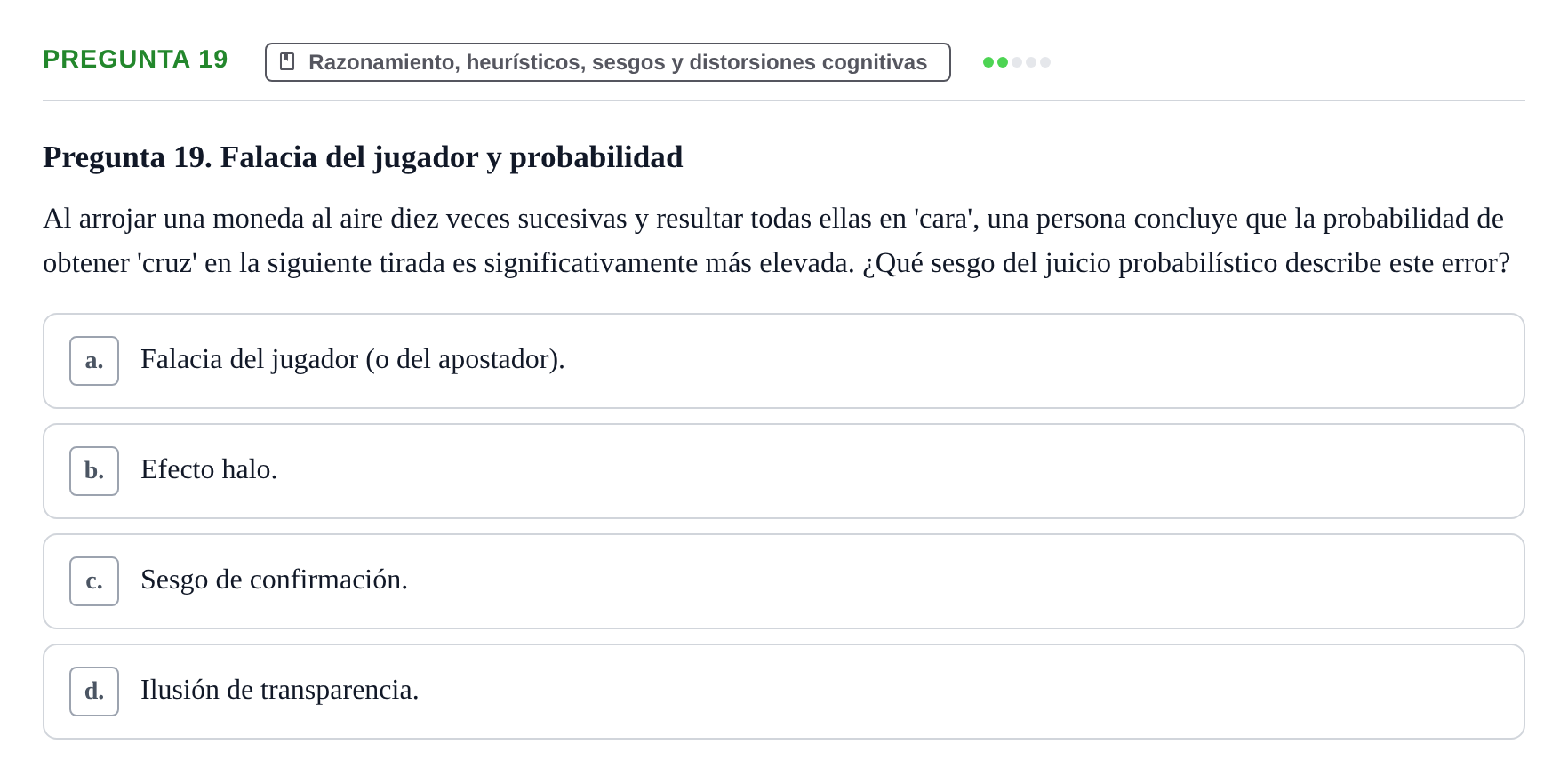 Enunciado: Pregunta 19