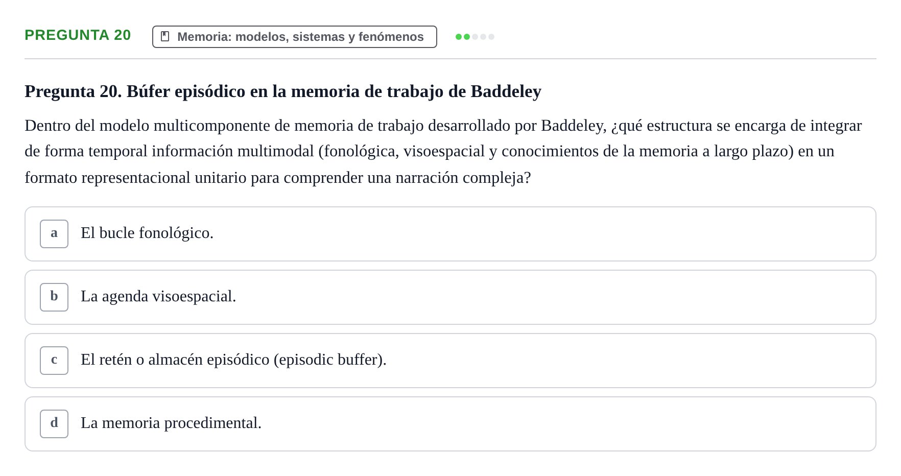 Enunciado: Pregunta 20