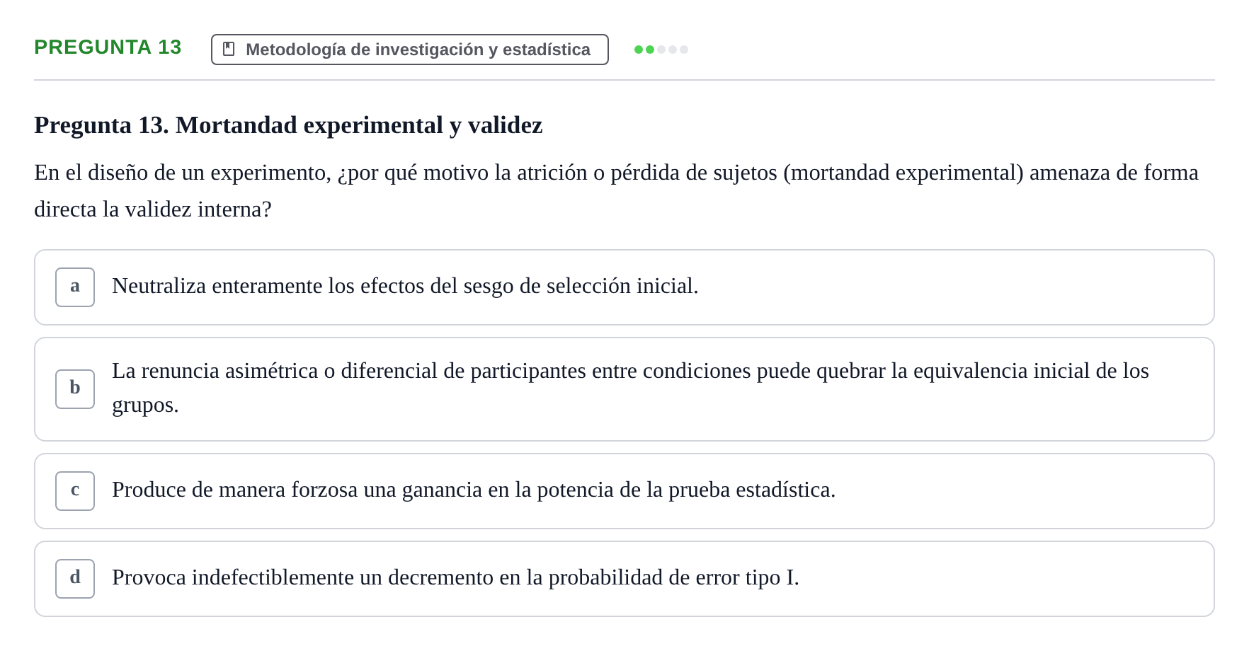 Enunciado: Pregunta 13