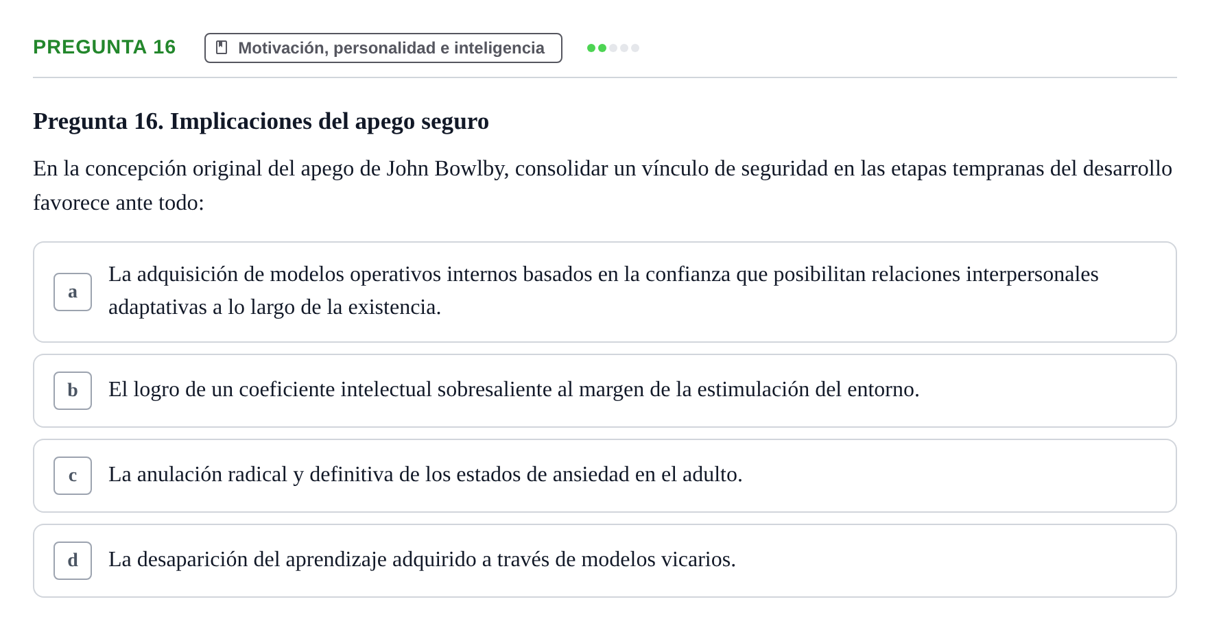 Enunciado: Pregunta 16