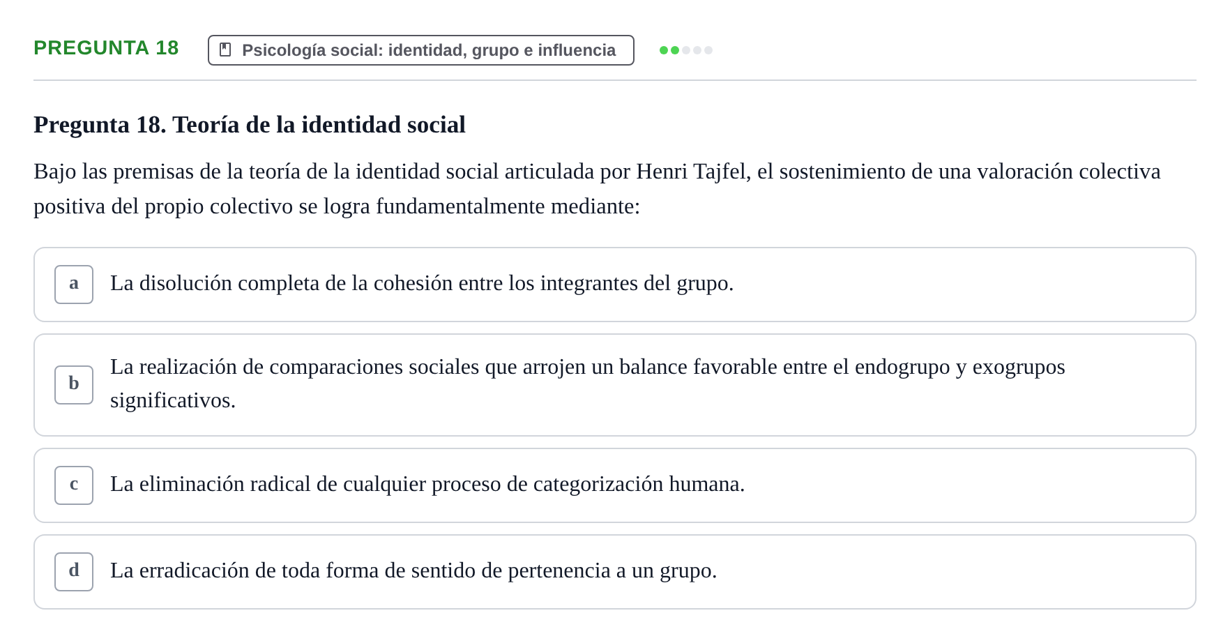 Enunciado: Pregunta 18