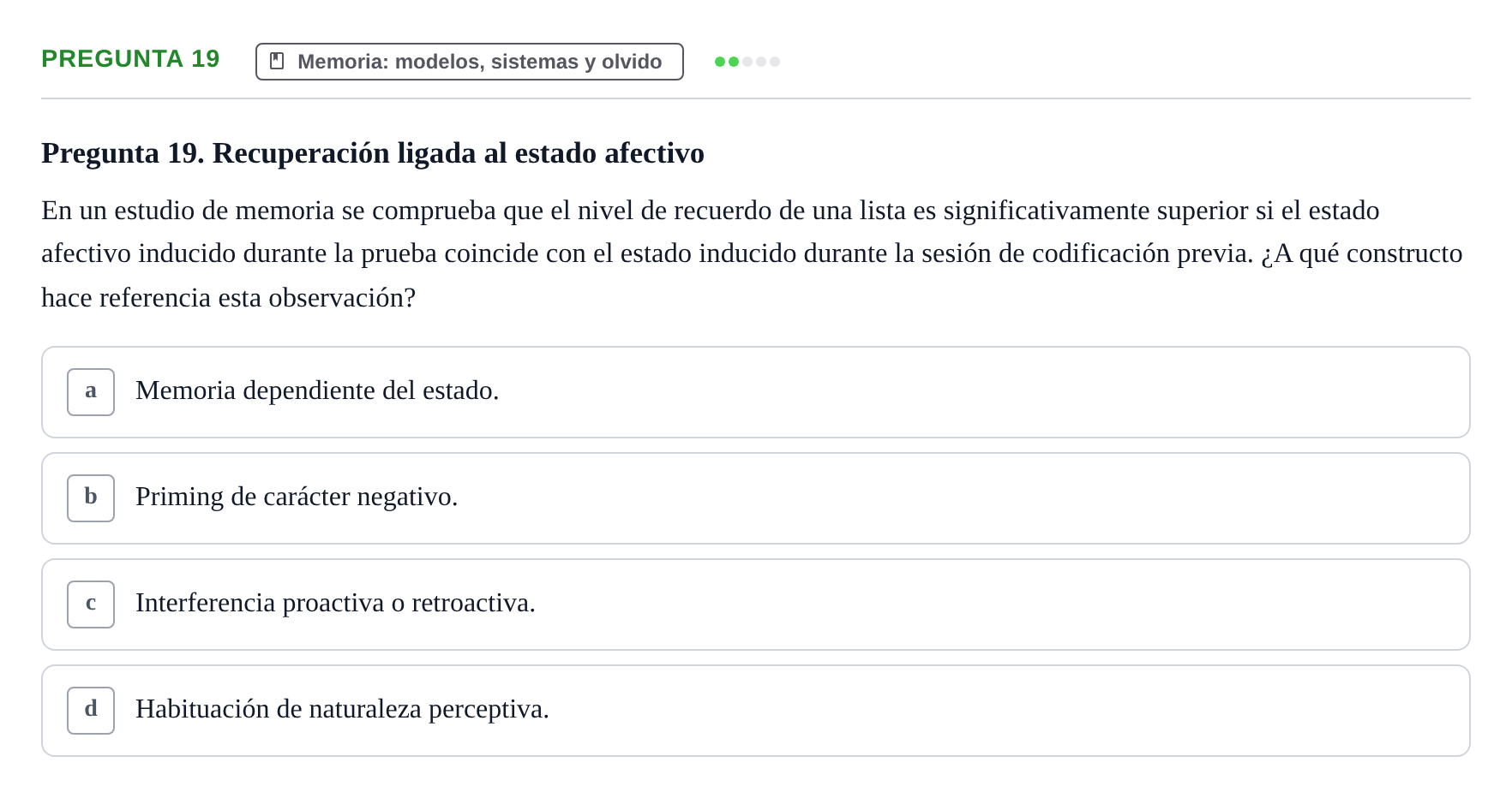 Enunciado: Pregunta 19