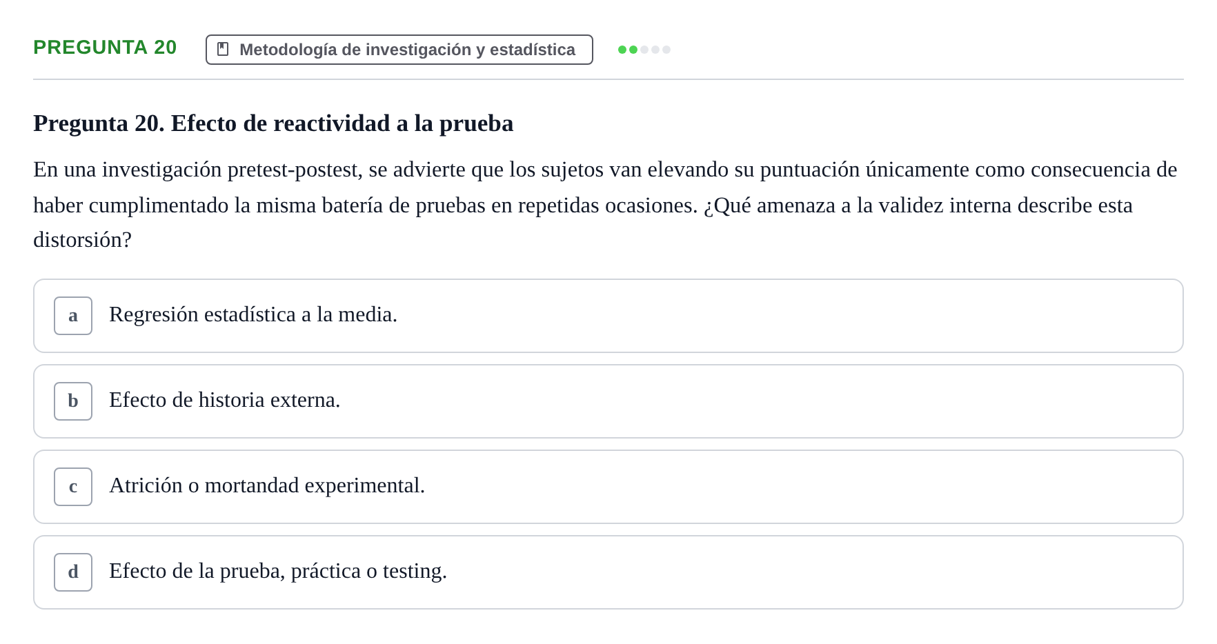 Enunciado: Pregunta 20