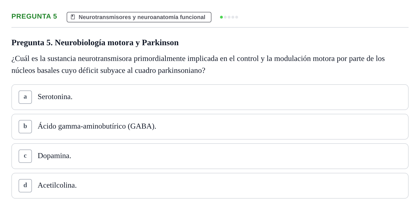 Enunciado: Pregunta 5