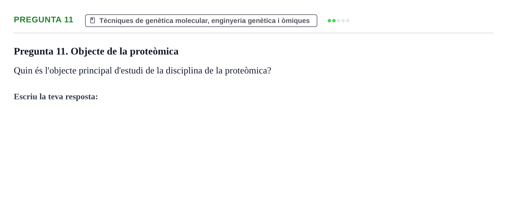 Enunciado: Pregunta 11 · Biología Celular y Fundamentos de Genética URV 2024