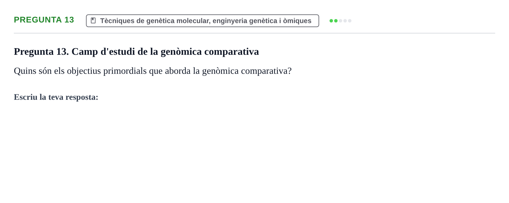 Enunciado: Pregunta 13 · Biología Celular y Fundamentos de Genética URV 2024