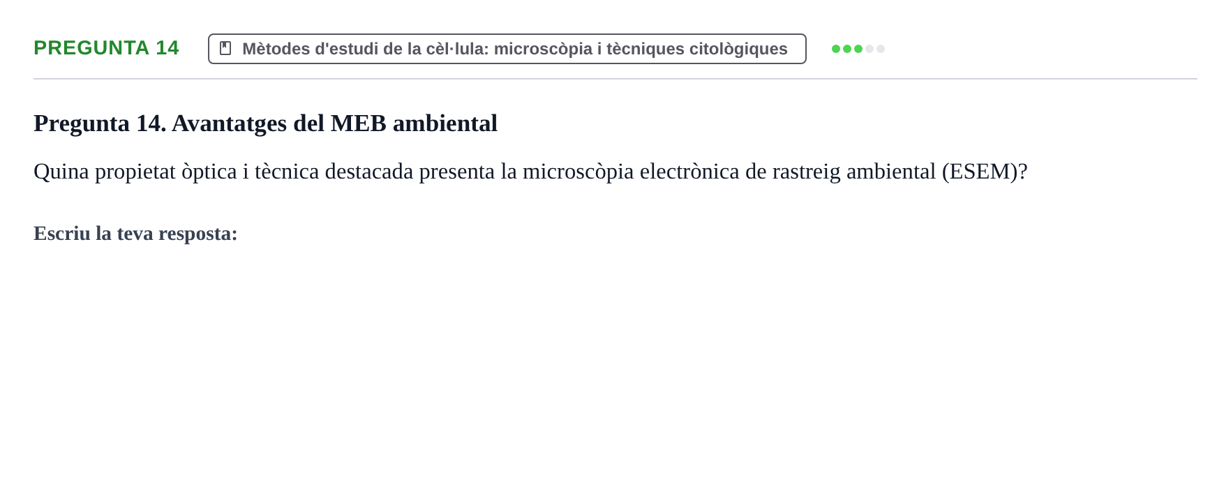 Enunciado: Pregunta 14 · Biología Celular y Fundamentos de Genética URV 2024