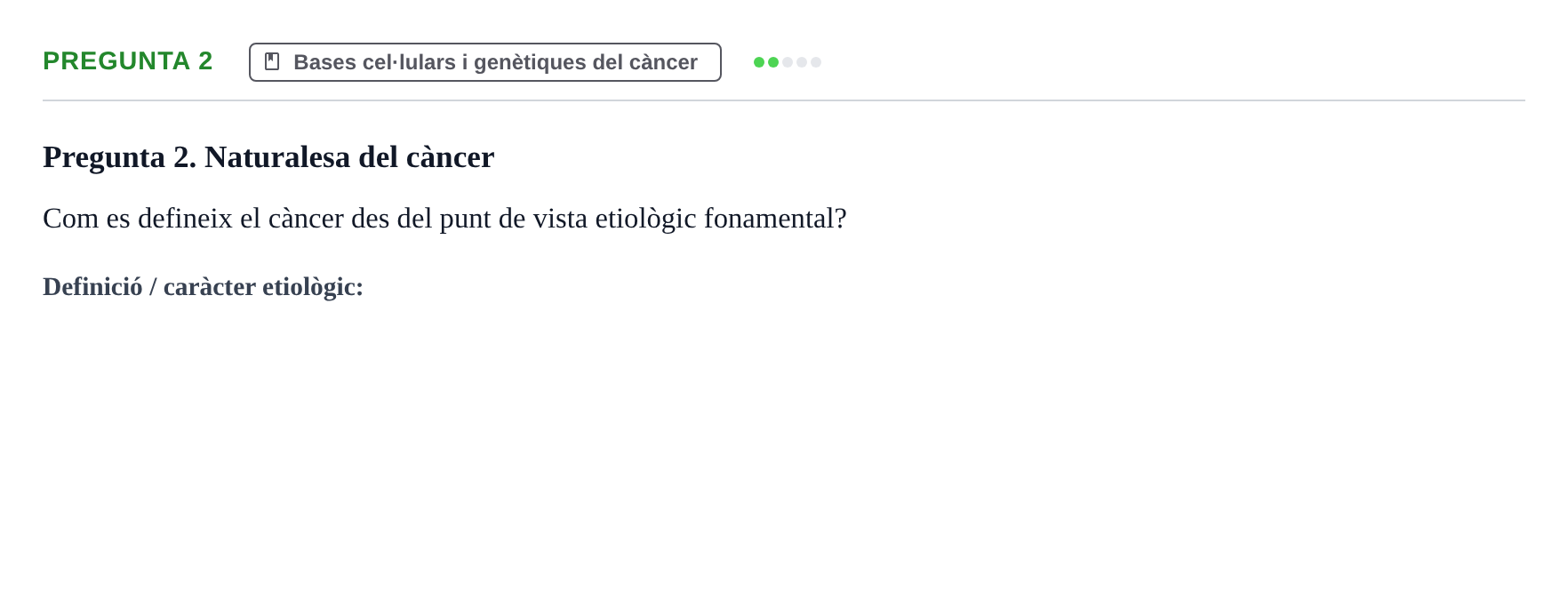 Enunciado: Pregunta 2 · Biología Celular y Fundamentos de Genética URV 2024