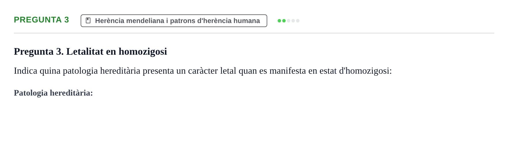 Enunciado: Pregunta 3 · Biología Celular y Fundamentos de Genética URV 2024