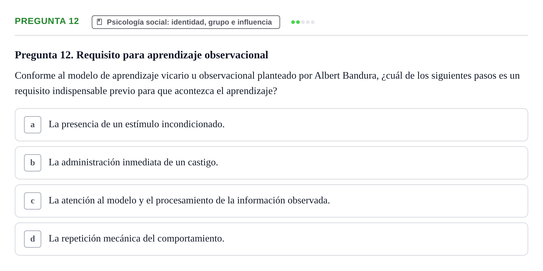 Enunciado: Pregunta 12