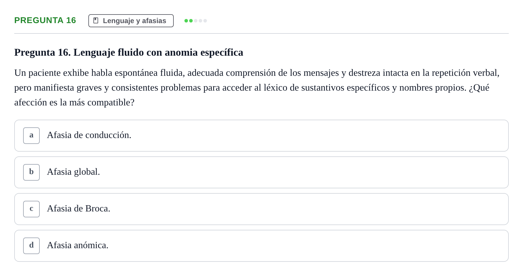 Enunciado: Pregunta 16