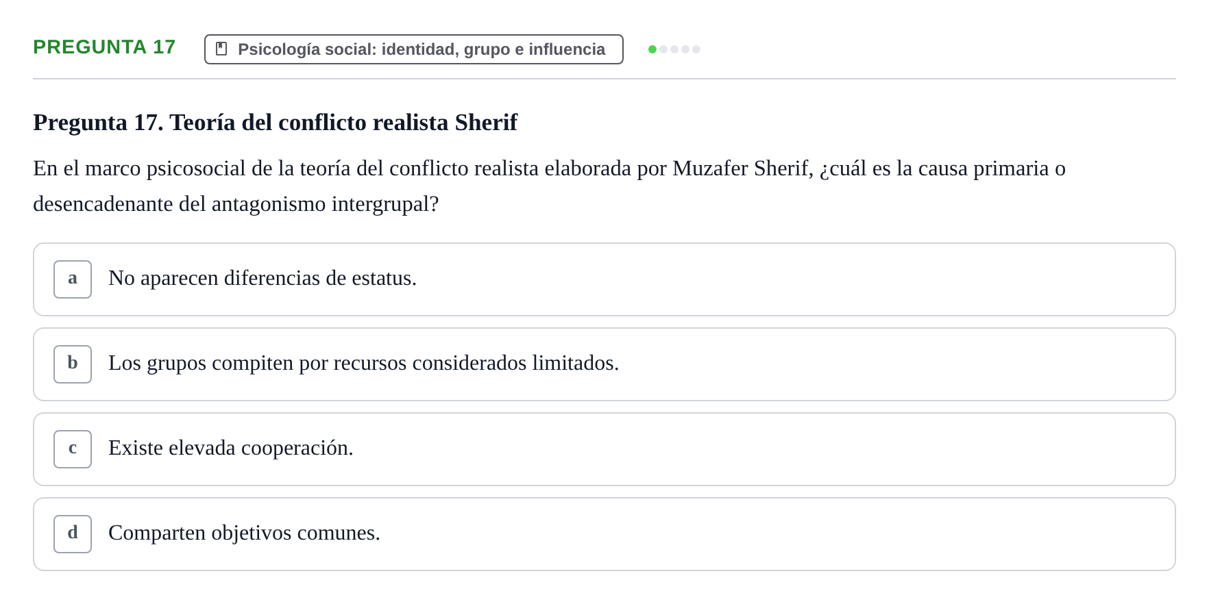 Enunciado: Pregunta 17