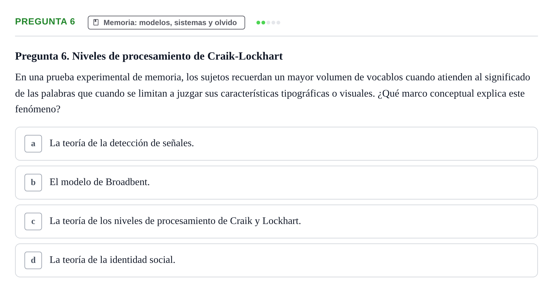 Enunciado: Pregunta 6