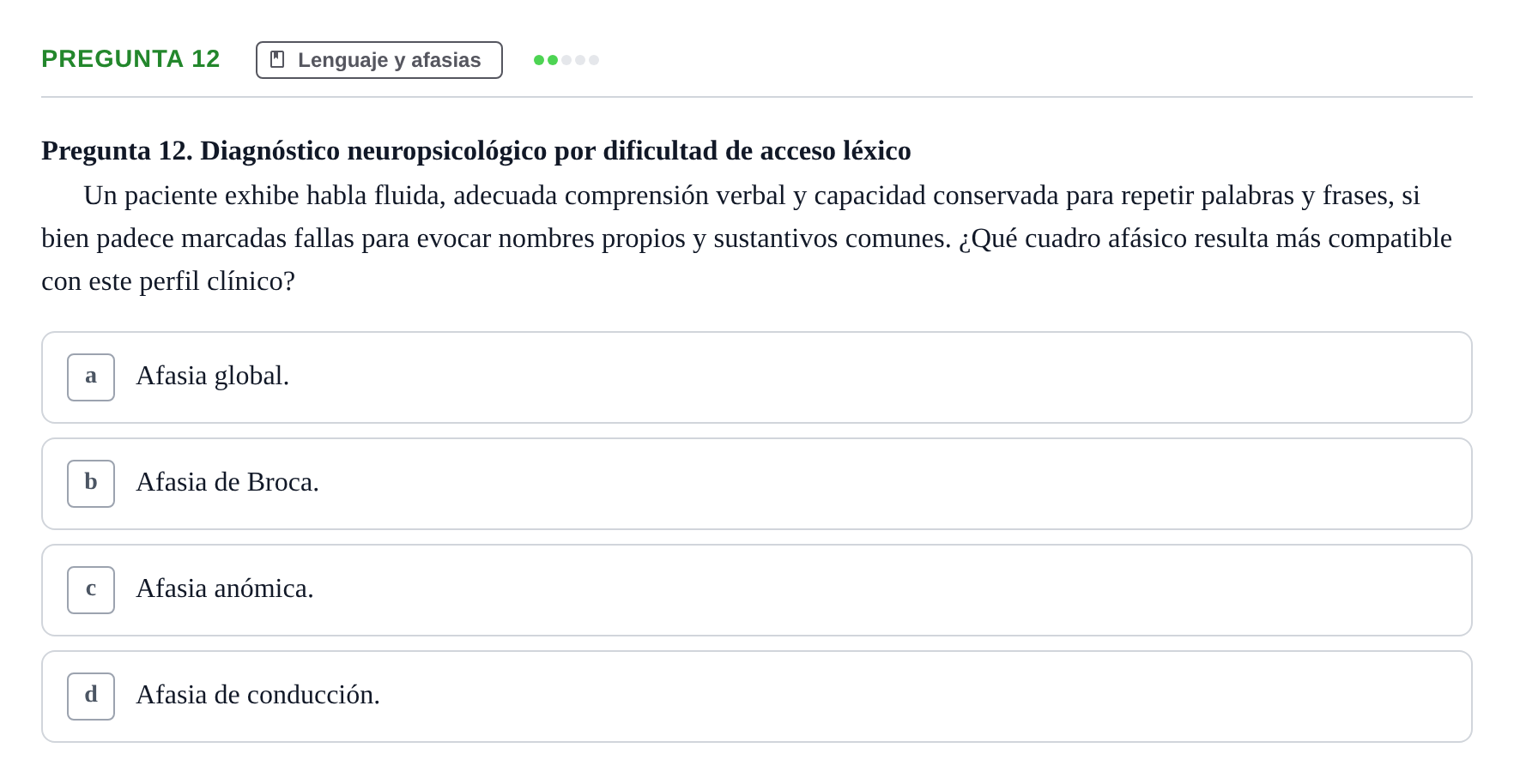 Enunciado: Pregunta 12