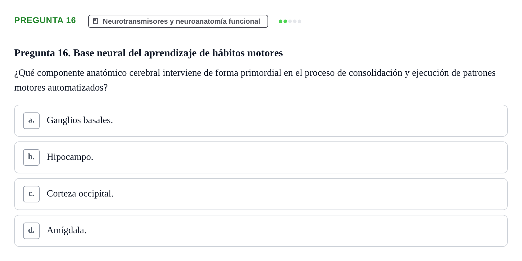 Enunciado: Pregunta 16