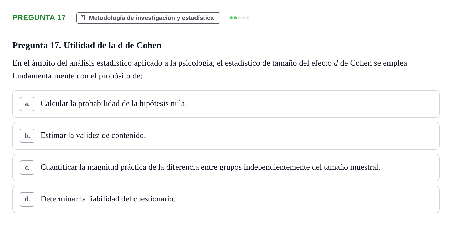 Enunciado: Pregunta 17