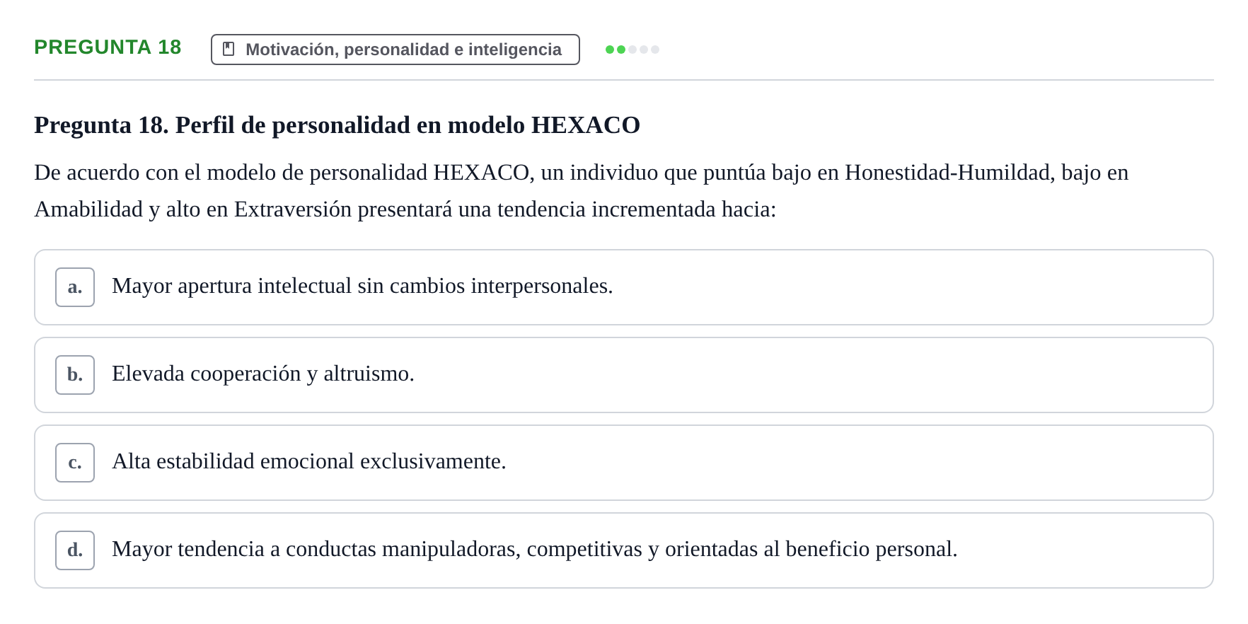 Enunciado: Pregunta 18