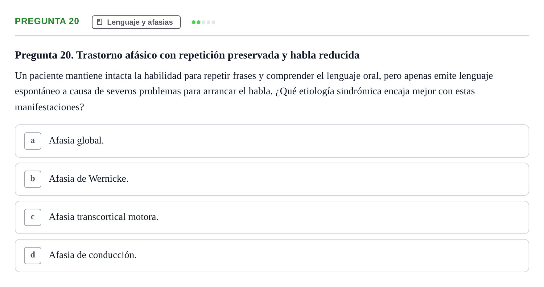 Enunciado: Pregunta 20