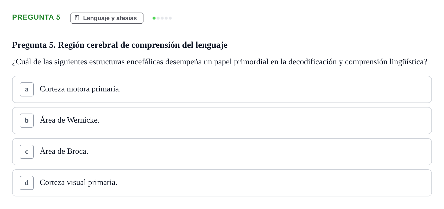 Enunciado: Pregunta 5