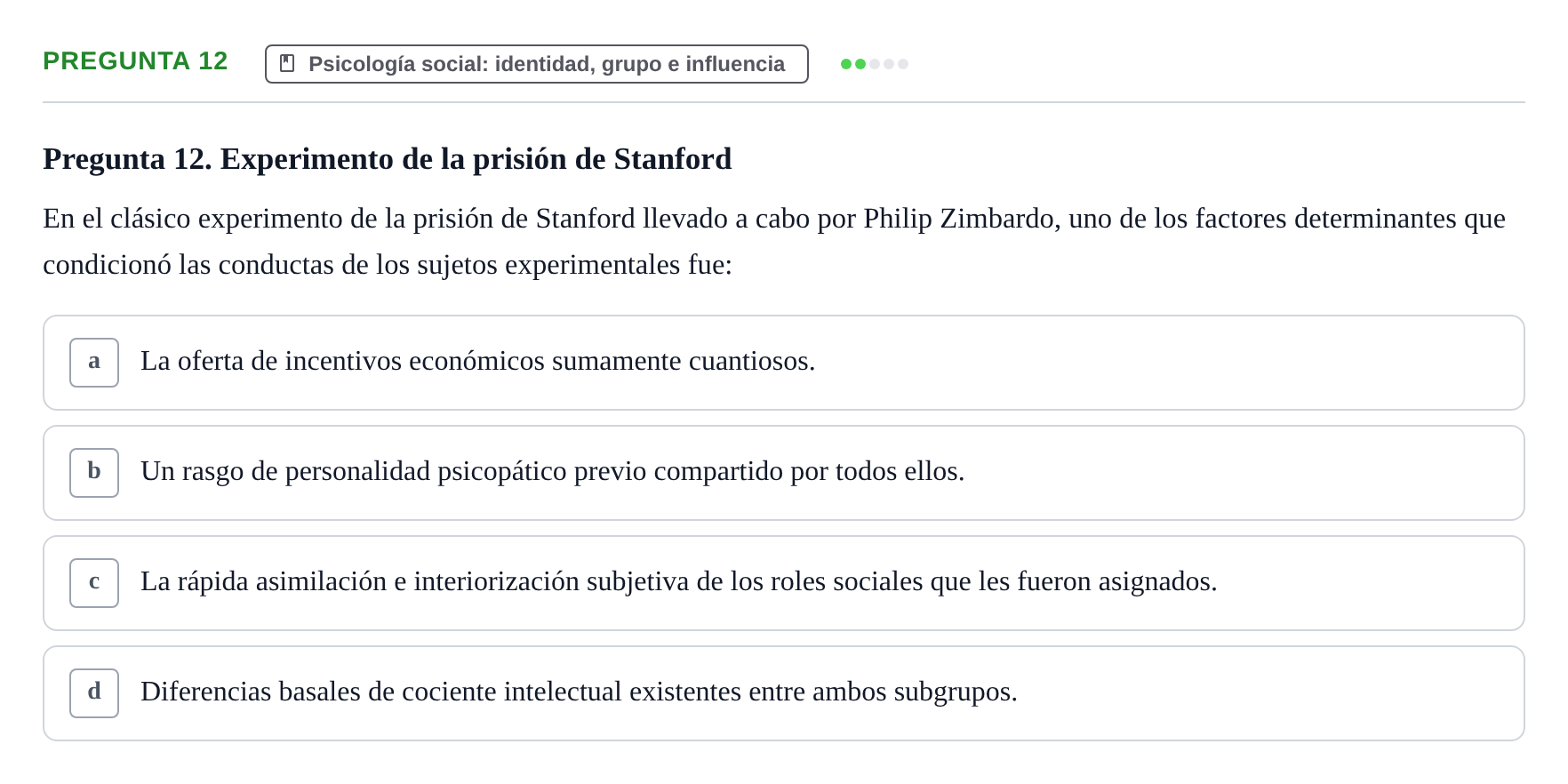 Enunciado: Pregunta 12