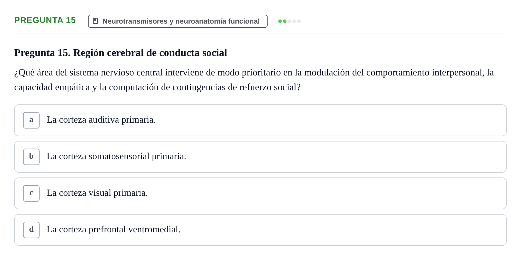 Enunciado: Pregunta 15