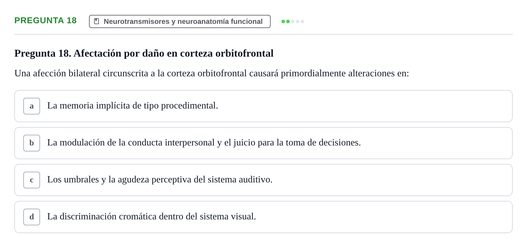 Enunciado: Pregunta 18