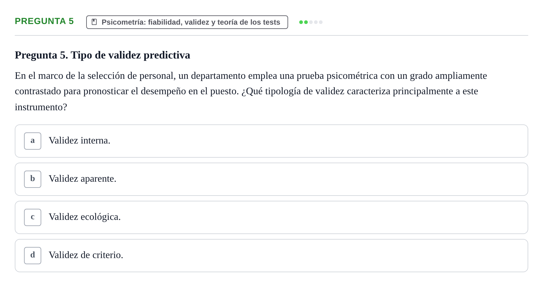 Enunciado: Pregunta 5