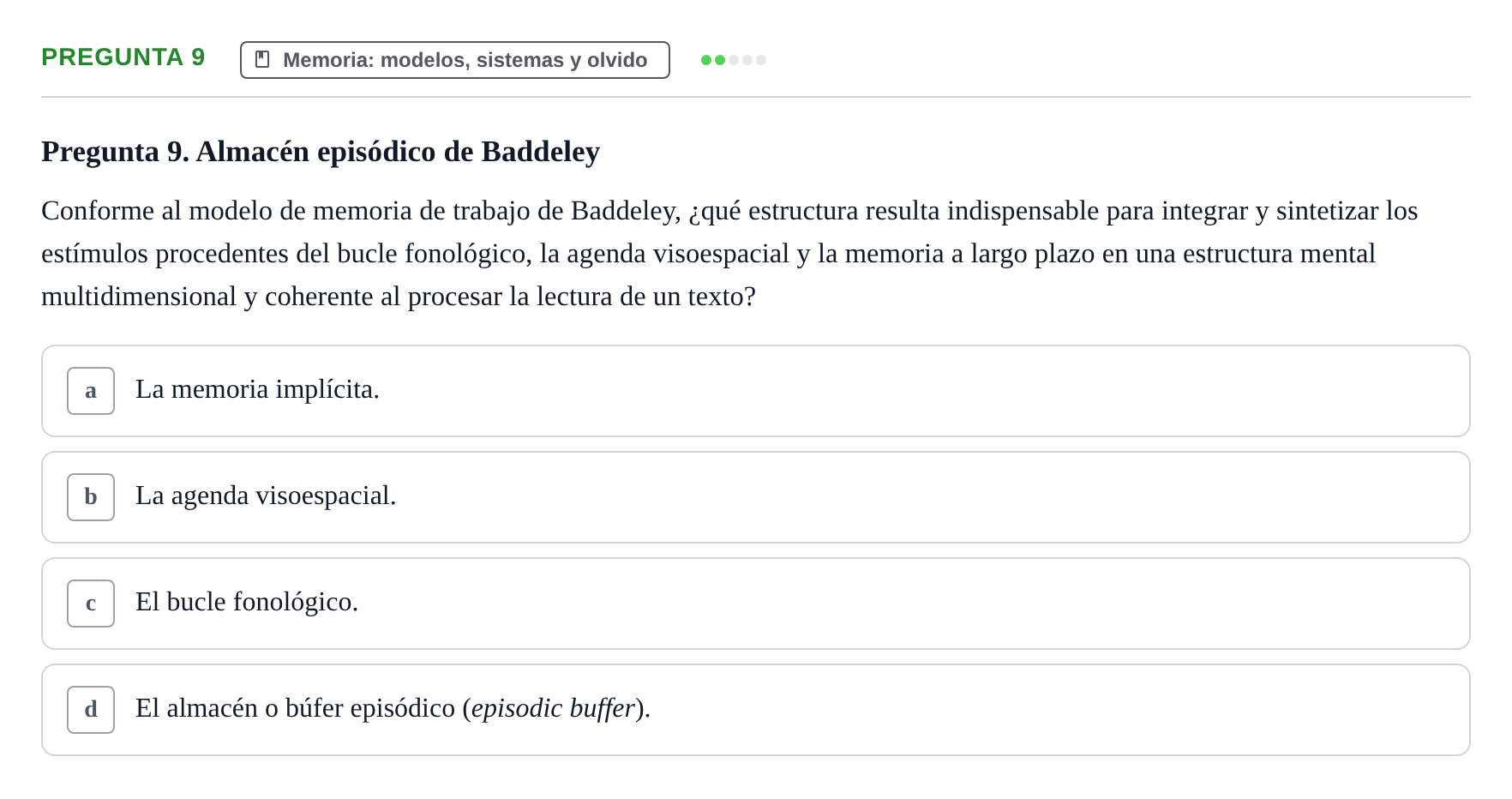 Enunciado: Pregunta 9