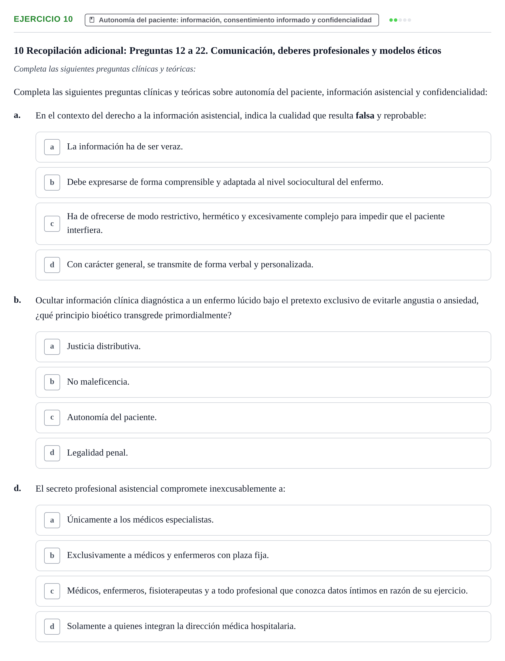 Enunciado: Ejercicio 10 - Autonomía del paciente: información, consent… · Bases de Comunicación y Ética URV 2011