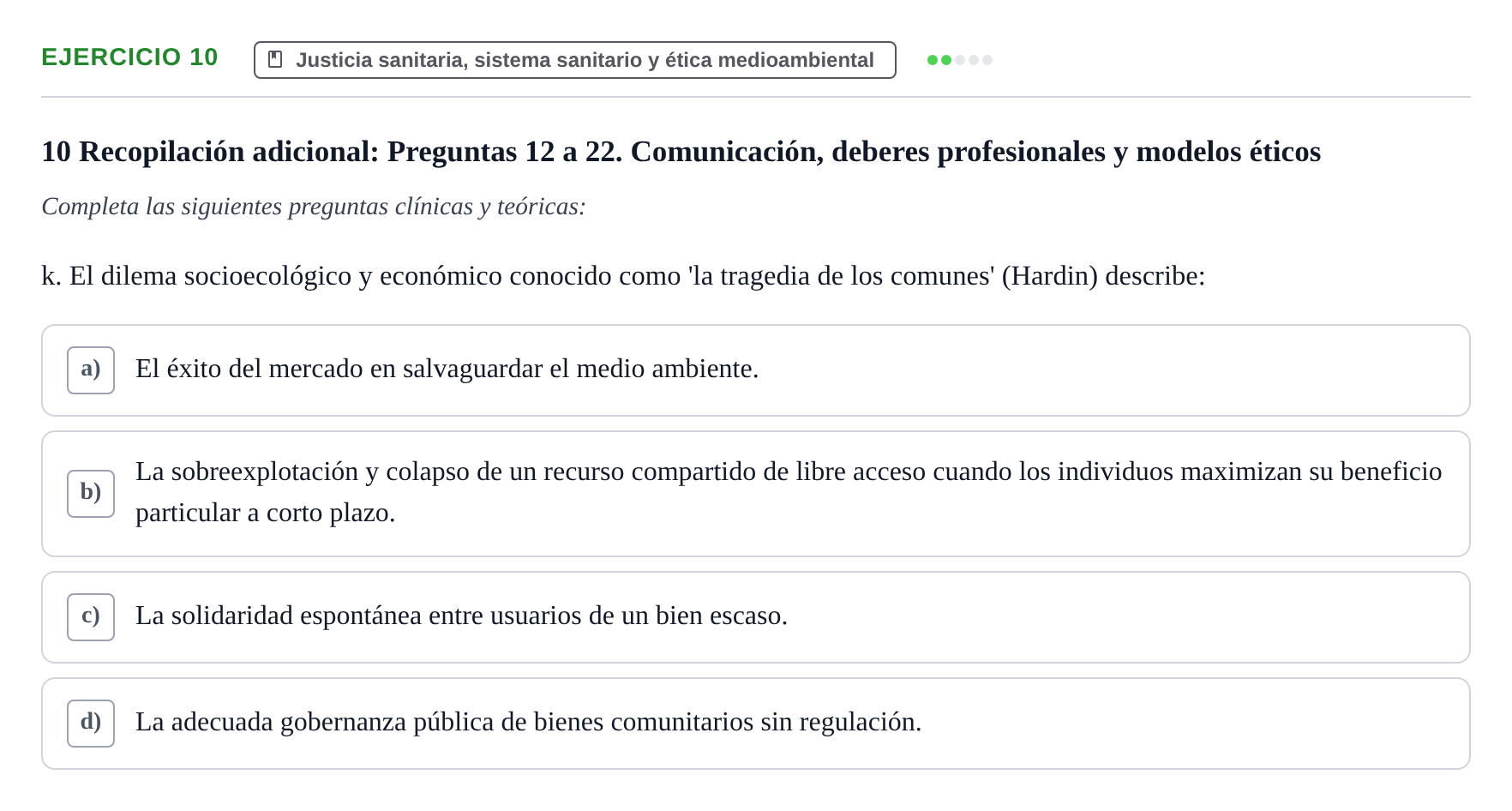 Enunciado: Ejercicio 10 - Justicia sanitaria, sistema sanitario y étic… · Bases de Comunicación y Ética URV 2011