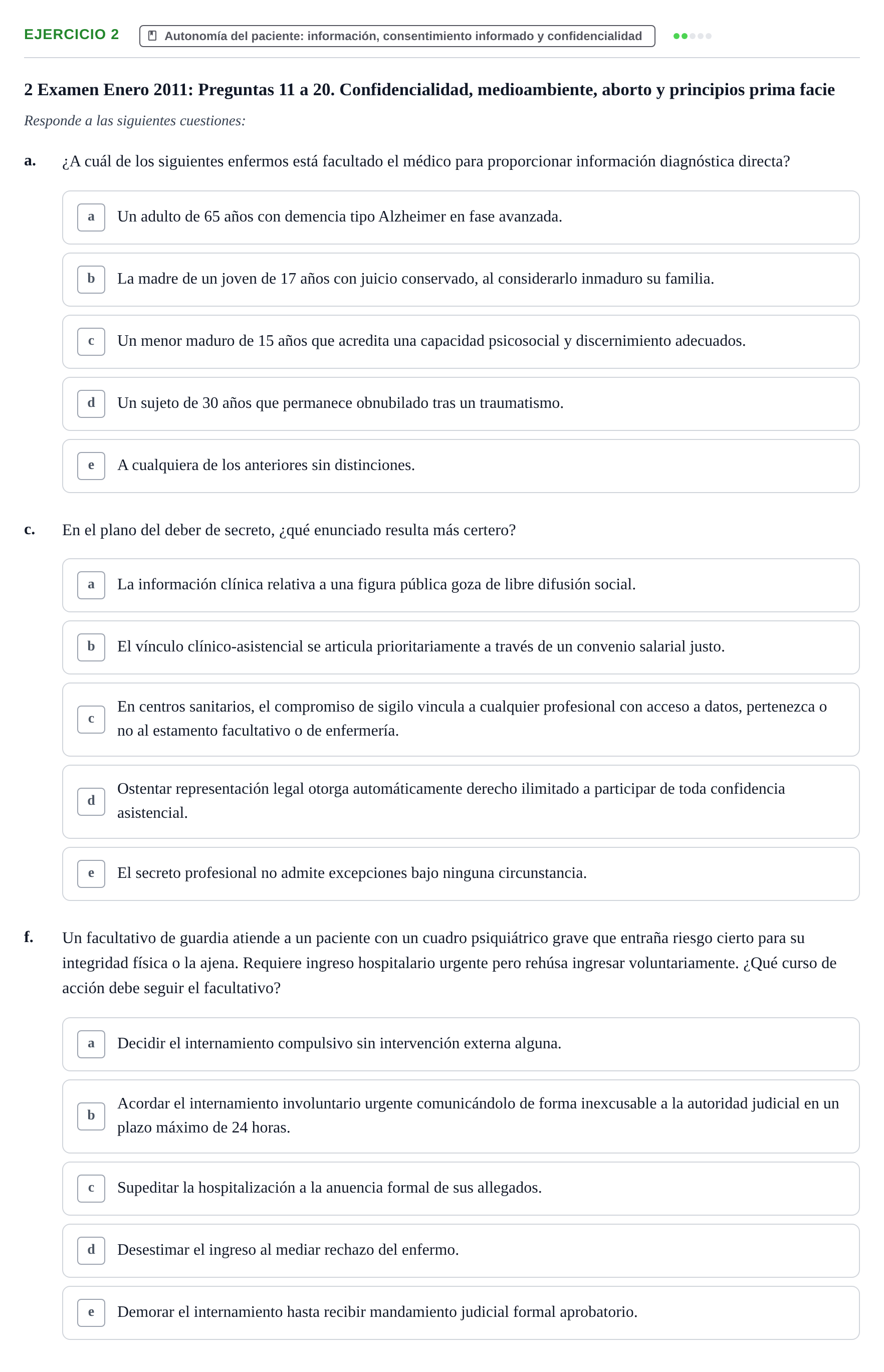 Enunciado: Ejercicio 2 - Autonomía del paciente: información, consenti… · Bases de Comunicación y Ética URV 2011