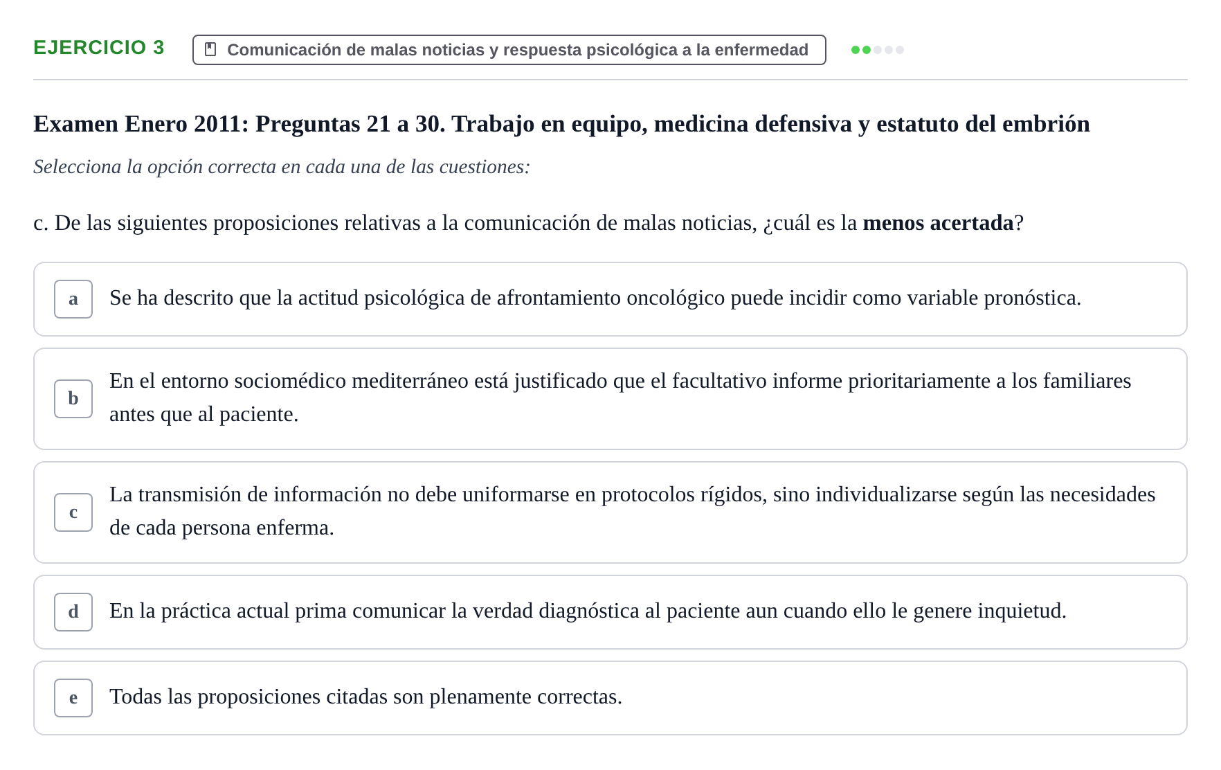 Enunciado: Ejercicio 3 - Comunicación de malas noticias y respuesta ps… · Bases de Comunicación y Ética URV 2011