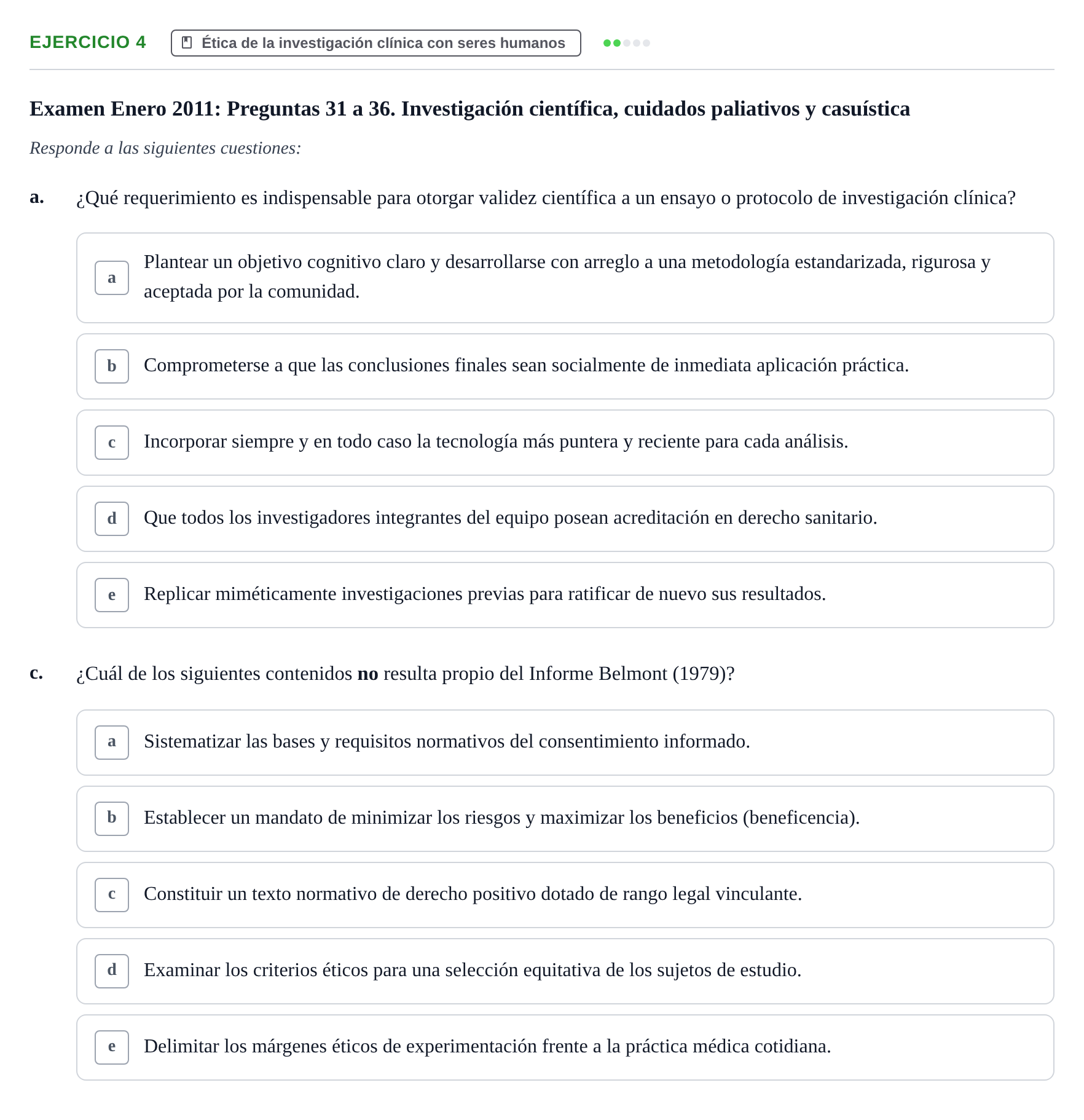 Enunciado: Ejercicio 4 - Ética de la investigación clínica con seres h… · Bases de Comunicación y Ética URV 2011