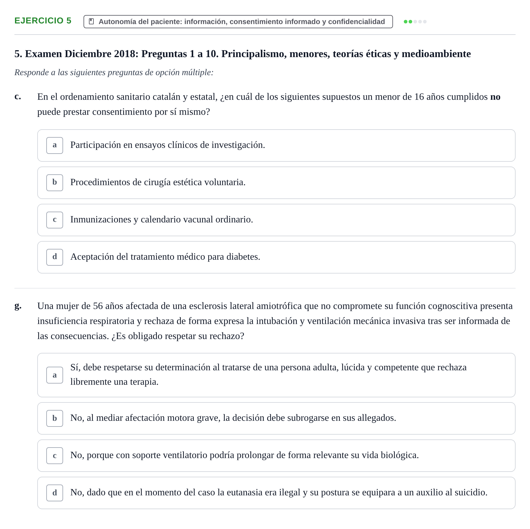 Enunciado: Ejercicio 5 - Autonomía del paciente: información, consenti… · Bases de Comunicación y Ética URV 2011