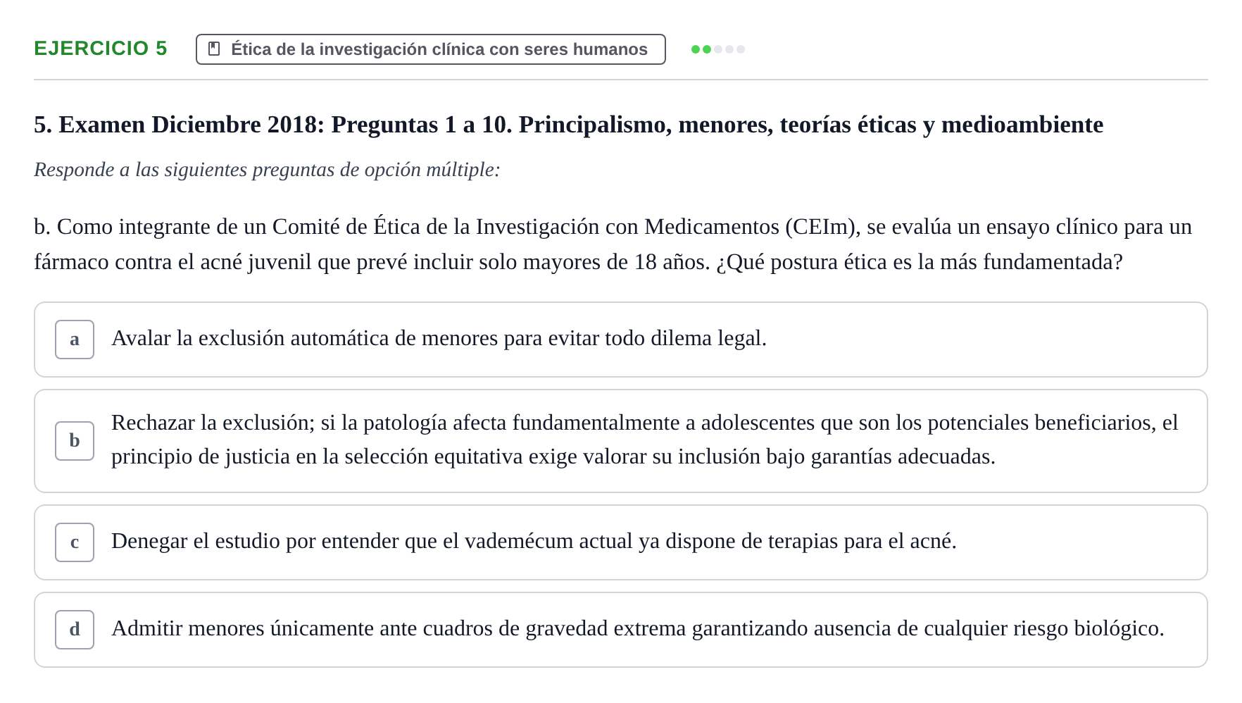 Enunciado: Ejercicio 5 - Ética de la investigación clínica con seres h… · Bases de Comunicación y Ética URV 2011