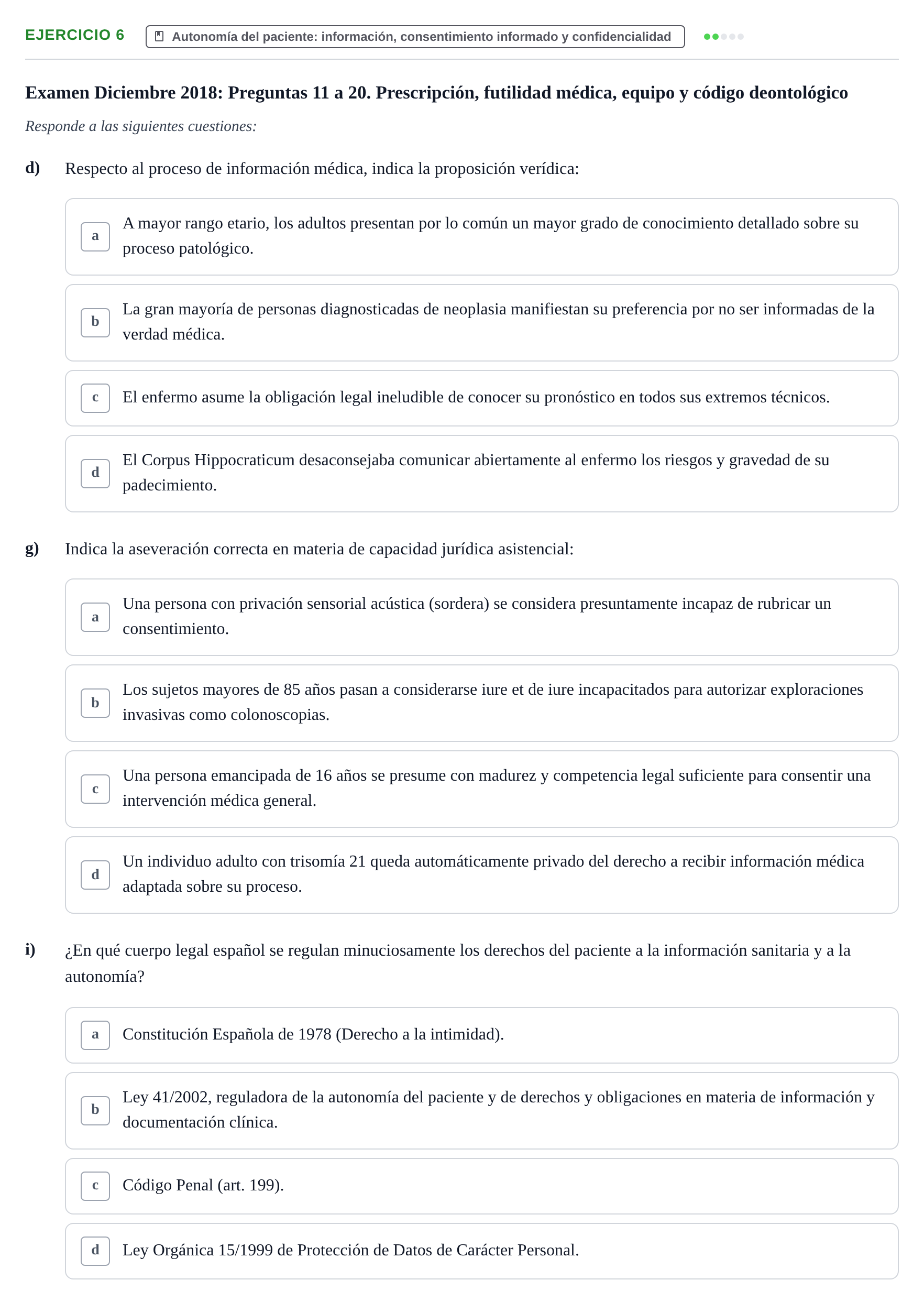 Enunciado: Ejercicio 6 - Autonomía del paciente: información, consenti… · Bases de Comunicación y Ética URV 2011